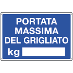 2640 - Cartello Portata massima per grigliato
