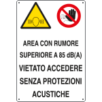 2953 - Cartello multisimbolo Zona con livello sonoro > 85dBA