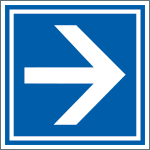 3000 - Cartello BLU freccia di direzione