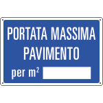 3104 - Cartello informazione PORTATA MASSIMA pavimento
