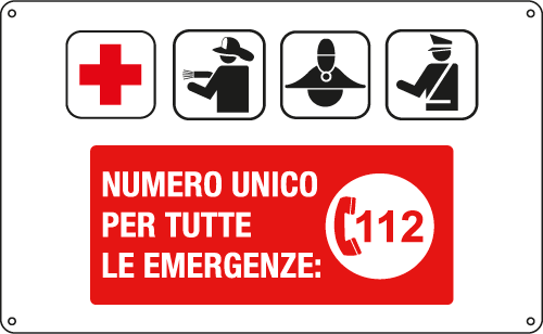 3315 - Cartello NUMERO UNICO PER TUTTE LE EMERGENZE