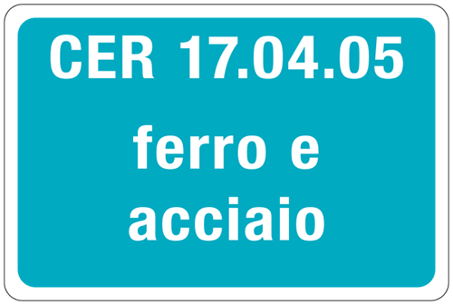3402 - cartello alluminio rifiuti speciali CER 17.04.05