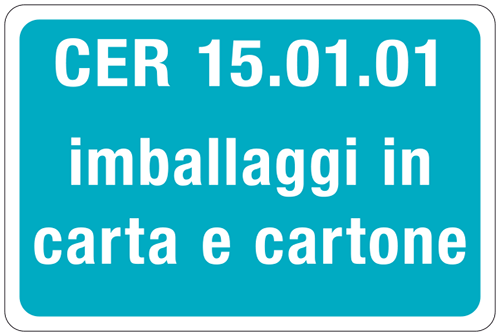 3405 - cartello alluminio rifiuti speciali CER 15.01.01
