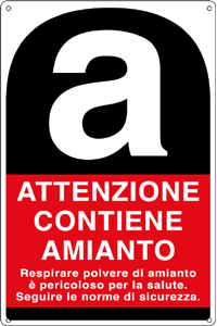 3564 - Cartello ATTENZIONE CONTIENE AMIANTO