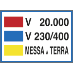 3785 - Cartello V.20000- V.230/400-MESSA A TERRA