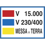 3786 - Cartello V.15000- V.230/400-MESSA A TERRA