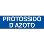 9737 - Etichetta adesiva fondo blu PROTOSSIDO D'AZOTO