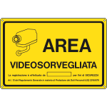 27368 - cartello alluminio AREA VIDEOSORVEGLIATA (D.LGS. n.101 del 10/08/2018)