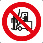 1326KS - Etichetta adesiva divieto salire sulle forche