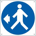 1375X - Cartello obbligo pedoni a sinistra