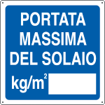 15174Y - Cartello informazione portata massima.solaio kg/m2