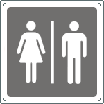 15644W - Cartello informazione toilette uomo/donna