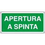 16121X - Cartello apertura a spinta