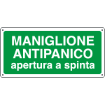 16123X - Cartello maniglione antip.apertura