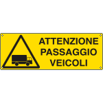 1766KS - Etichetta adesiva attenzione passaggio veicoli