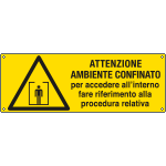 17841KS - etichetta pericolo ambiente confinato per accedere fare riferimento...