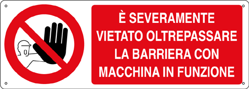 18051KS - Etichetta adesiva non avvicinarsi a macchine in moto