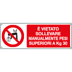 18076K - Cartello vietato sollevare manualmente carichi