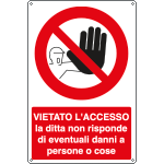 1884Y - Cartello divieto vietato l'accesso