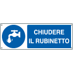 1916KS - Etichetta adesiva obbligo chiudere il rubinetto