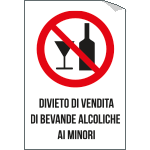 2220S - etichetta per vetri divieto di vendita di bevande alcoliche ai minori