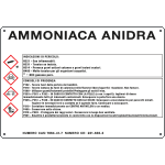 27B610 - cartello sostanze pericolose simbologia CLP " AMMONIACA ANIDRA "