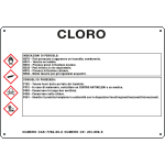 27B980 - cartello sostanze pericolose simbologia CLP " CLORO"