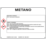 35A231 - cartello sostanze pericolose simbologia CLP " METANO "