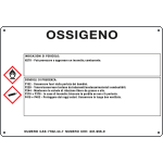 35A380 - cartello sostanze pericolose simbologia CLP " OSSIGENO "