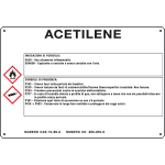 35A861 - cartello sostanze pericolose simbologia CLP " ACETILENE "