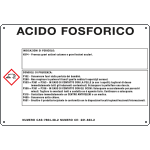 35B990 - cartello sostanze pericolose simbologia CLP " ACIDO FOSFORICO "