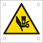 49645M - Cartello alluminio pericolo schiacciamento mano