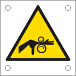 49653M - Cartello pericolo schiacciamento mano da rulli