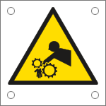 49654MS - Foglio n.5 etichette autoadesive pericolo trascinamento da rulli