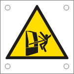 49664NS - Foglio n10 etichette adesive 60x60 Pericolo proiezione da porta aperta