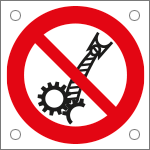 49749N - Cartello alluminio divieto uso cravatte sciarpe