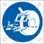 49874M - Cartello alluminio obbligo regolare poggiapezzi mola