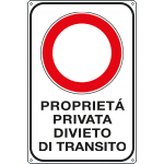 5609Y - Cartello Proprieta' privato divieto transito