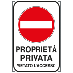 5613X - Cartello proprieta' privato divieto accesso