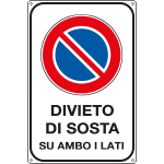 5661X - Cartello alluminio divieto sosta su ambo i lati