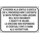 5677H - Cartello alluminio parcheggio non custodito