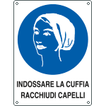 628201K - Cartello obbligo indossare la cuffia per capelli