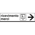 6801D - Cartello alluminio ricevimento MERCI destra
