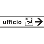 6808D - Cartello alluminio UFFICIO destra