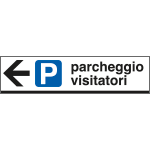 6811L - Cartello alluminio PARCHEGGIO VISITAT. sinistra