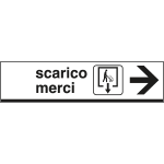 6814D - Cartello alluminio SCARICO MERCI. destra