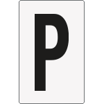 8673BN - Cartello lettera P per contrassegnare