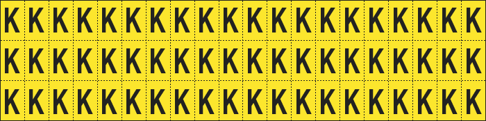 900K - Foglio n.60 etichette adesive G/N lettera K