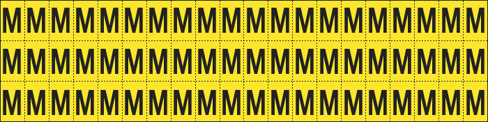 900M - Foglio n.60 etichette adesive G/N lettera M
