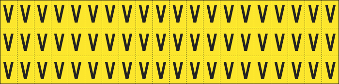 900V - Foglio n.60 etichette adesive G/N lettera V